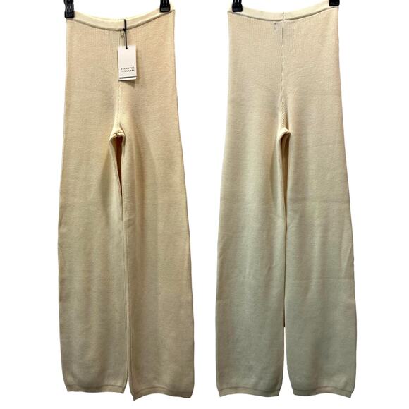 NEW Brunette The Label Cream KNIT Ribbed Pants | XS/S - Picture 2 of 13